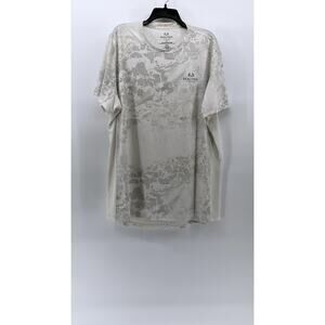 REALTRTEE Men's White-Gray Crewneck Lightweight Short Sleeve T-Shirt SZ 2XL